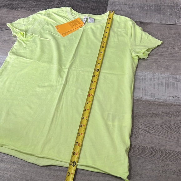 H&M Divided Crop Jersey T-Shirt Top Neon Green Yellow Size Small - Picture 5 of 7
